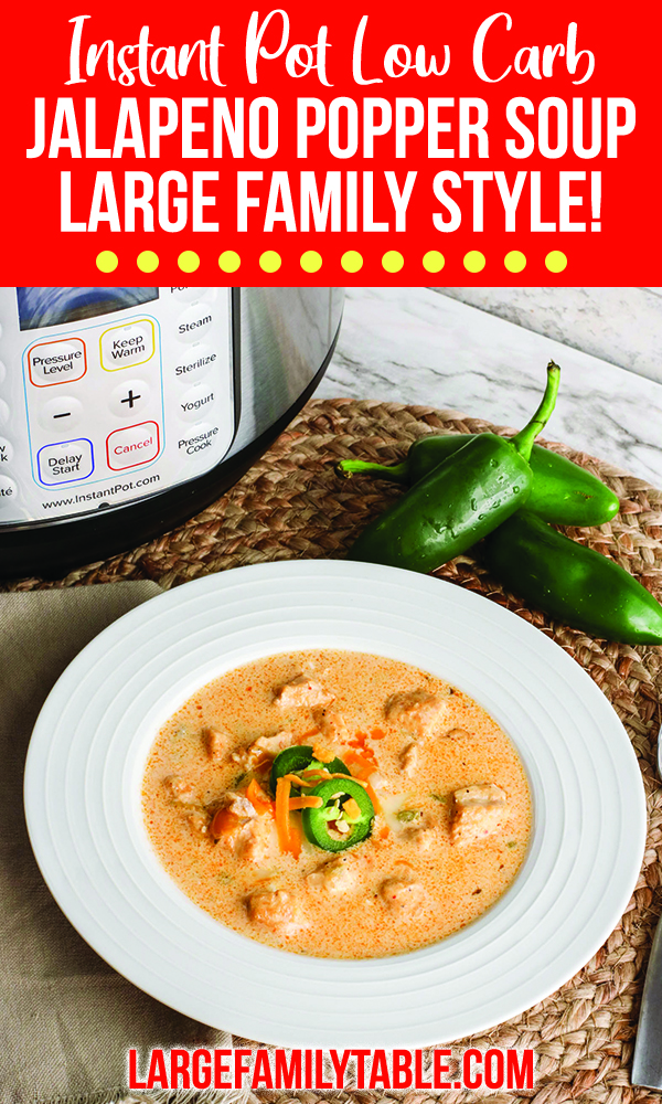 Instant Pot Low Carb Jalapeno Popper Soup  Large Family Style! - Large  Family Table