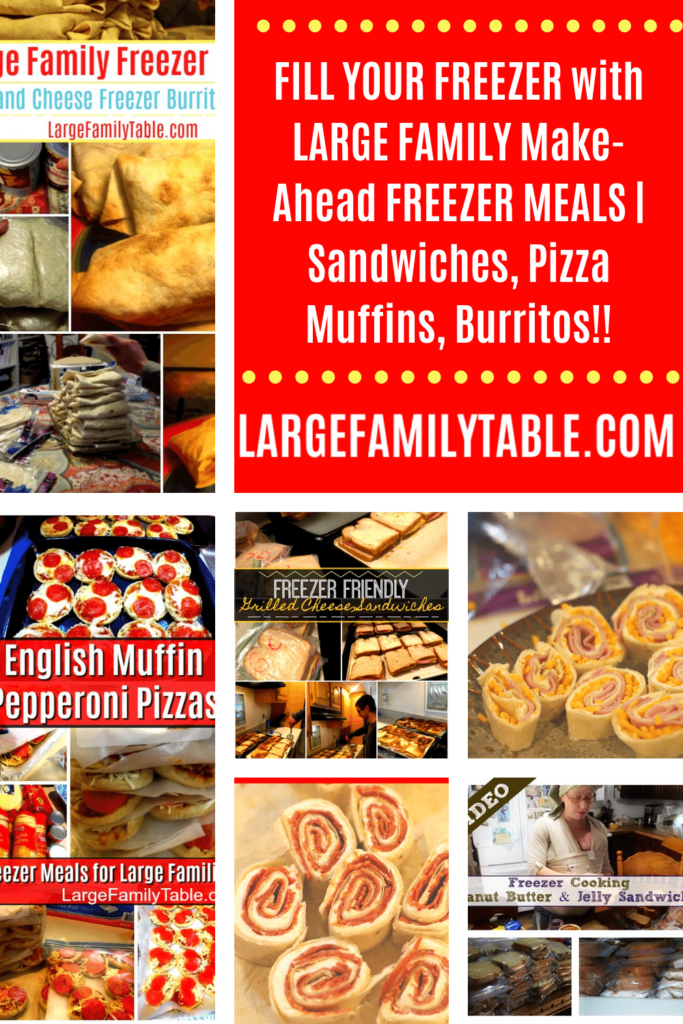 FILL YOUR FREEZER with LARGE FAMILY Make-Ahead FREEZER MEALS | Sandwiches, Pizza Muffins, Burritos!!