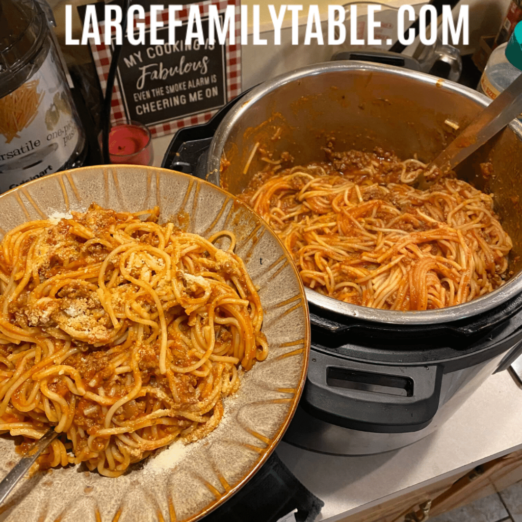 Large Family Size 8 Qt Instant Pot Spaghetti + 14 Qt Electric Pressure Cooker Recipe