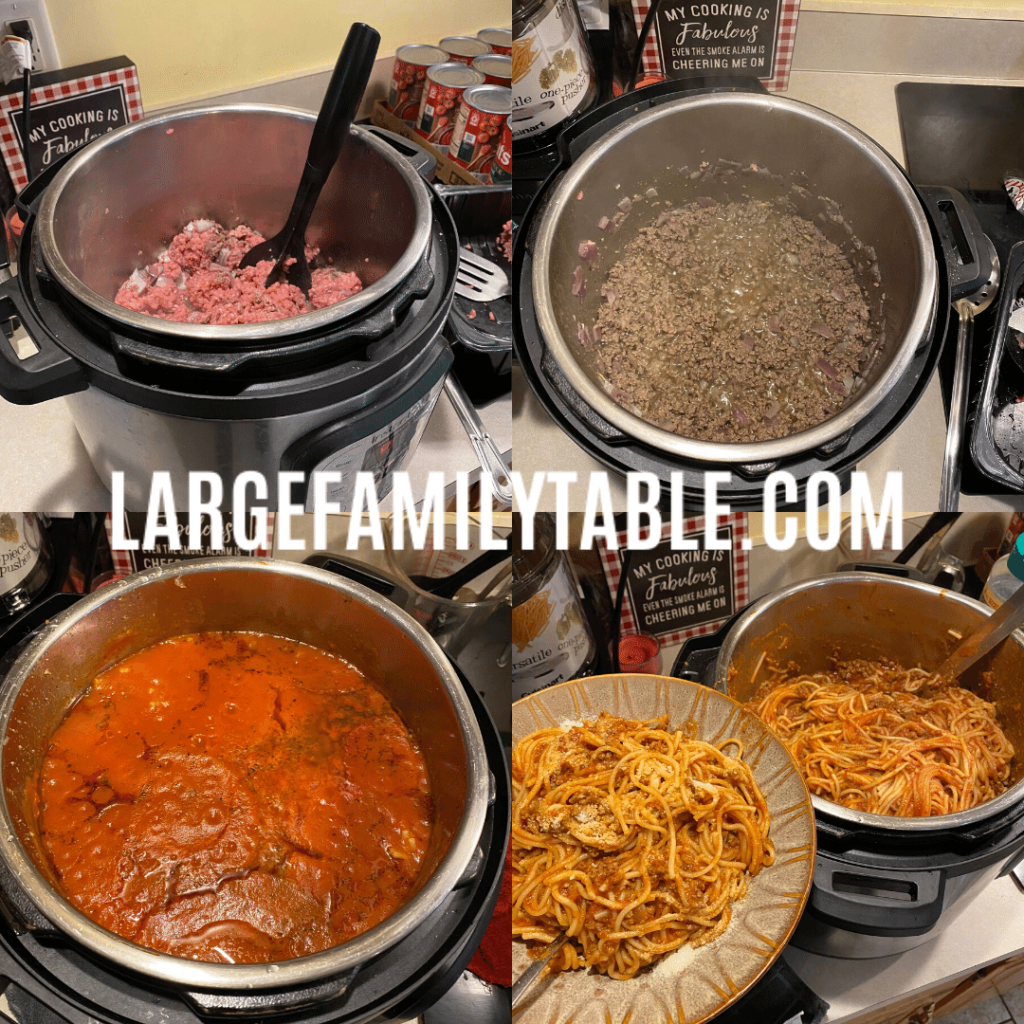 Large Family Size 8 Qt Instant Pot Spaghetti + 14 Qt Electric Pressure Cooker Recipe