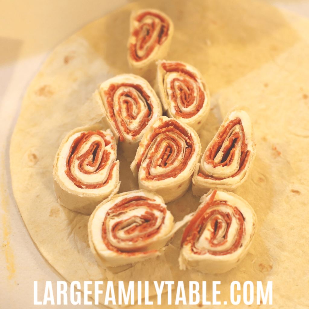 Pepperoni and Cheese Pinwheels | Large Family Freezer Meals