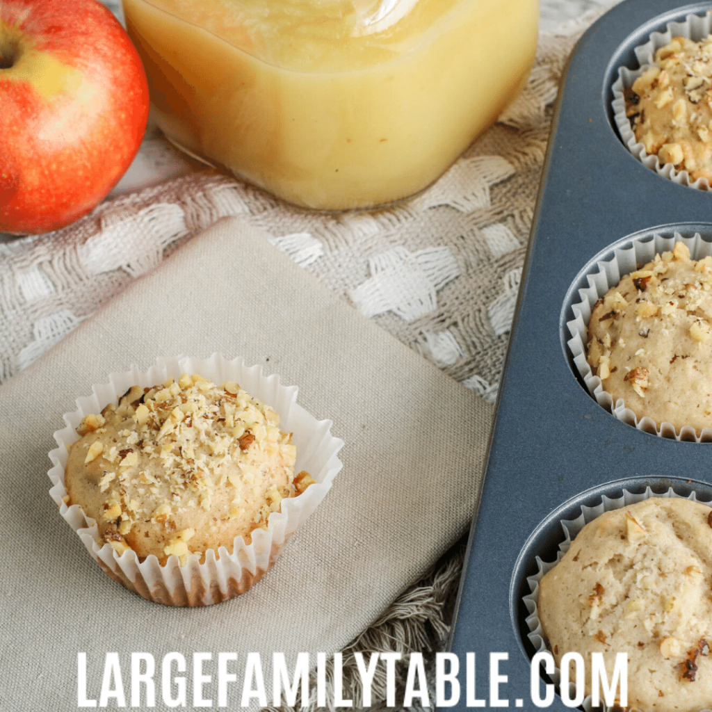 Large Family Apple Muffins with Applesauce Recipe