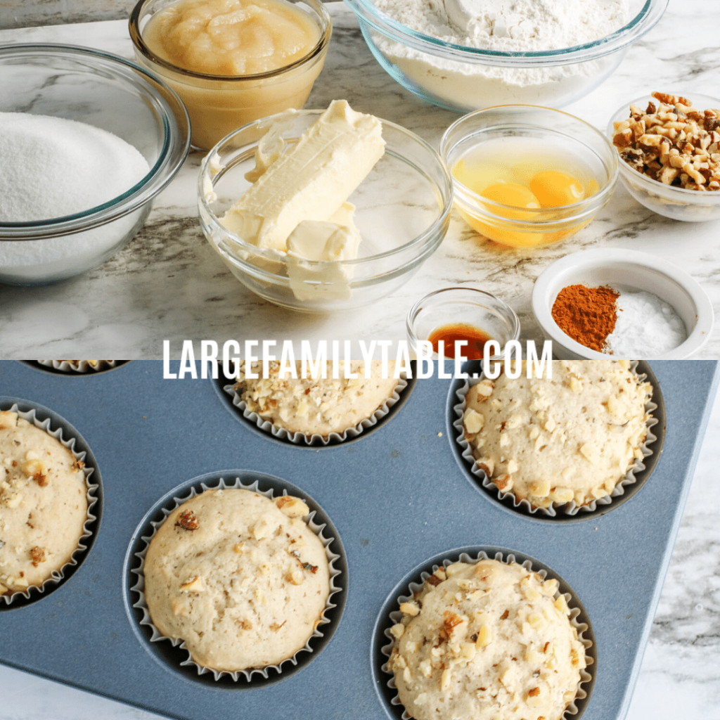 Large Family Apple Muffins with Applesauce Recipe