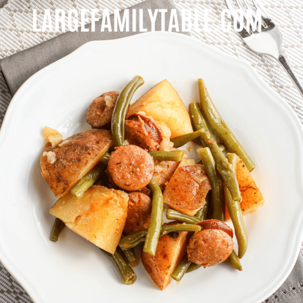 Large Family Instant Pot Cajun Sausage, Potatoes, and Green Beans