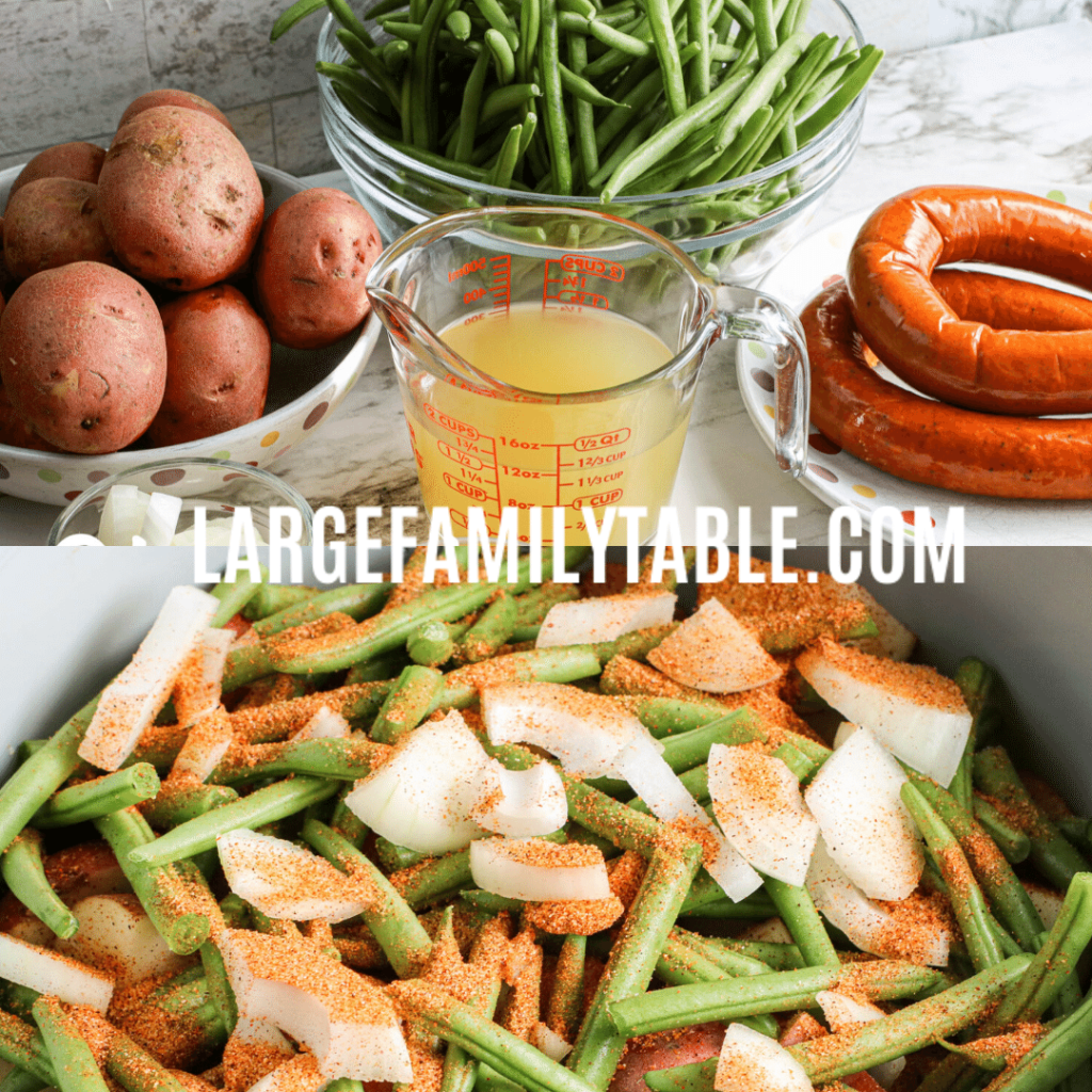 Large Family Instant Pot Cajun Sausage, Potatoes, and Green Beans