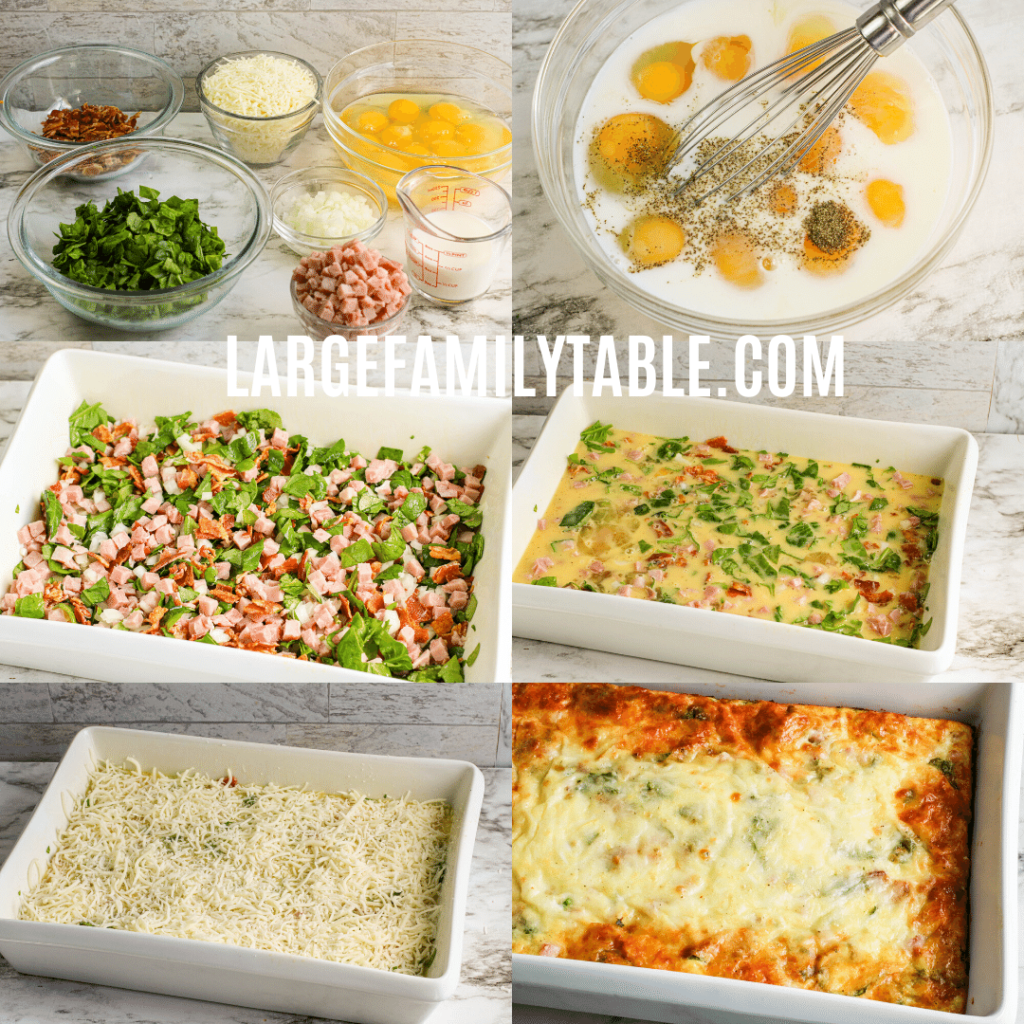 Healthy Spinach & Ham Breakfast Casserole | Low Carb, THM-S, Gluten Free