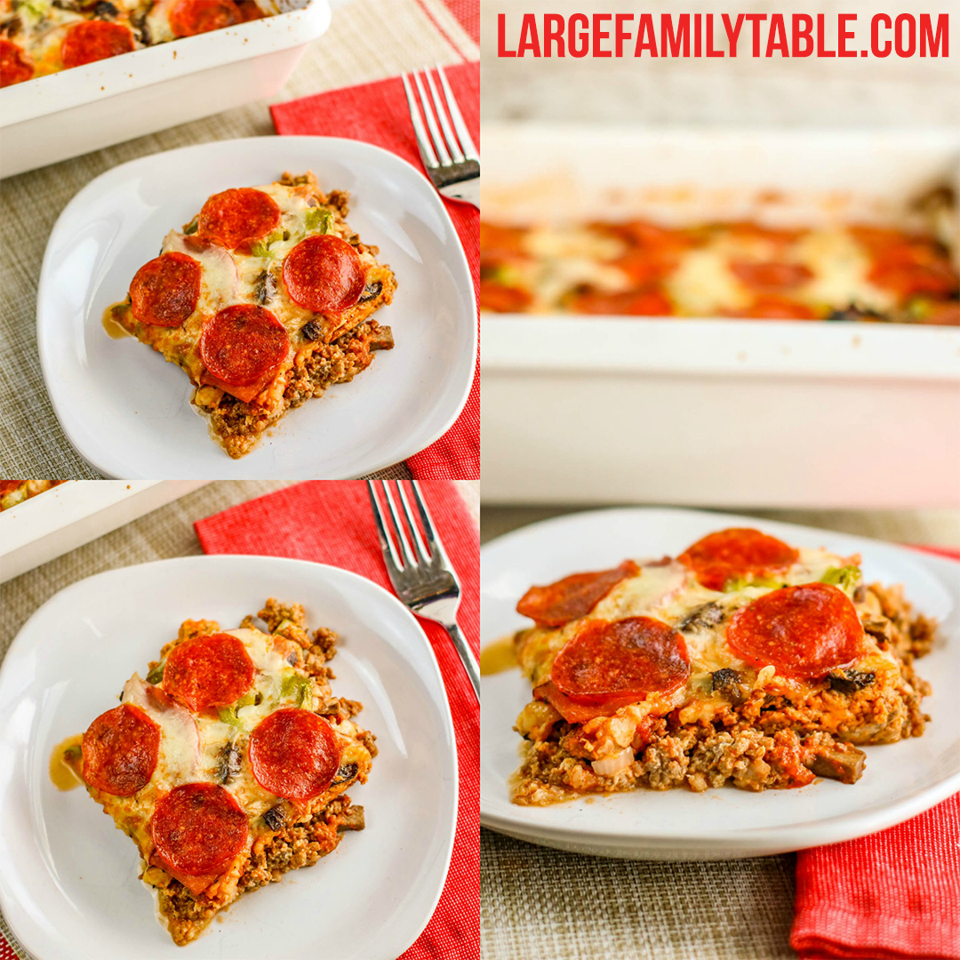 Low Carb Pizza Casserole THMS, GlutenFree, SugarFree Large