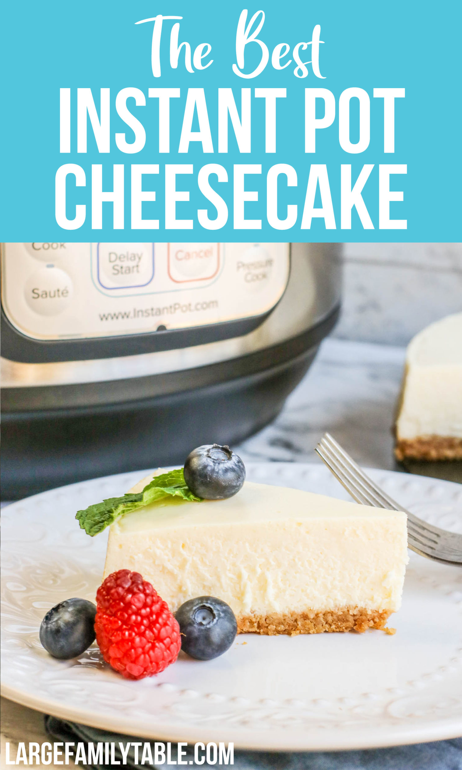 THE BEST Instant Pot Cheesecake - Large Family Table