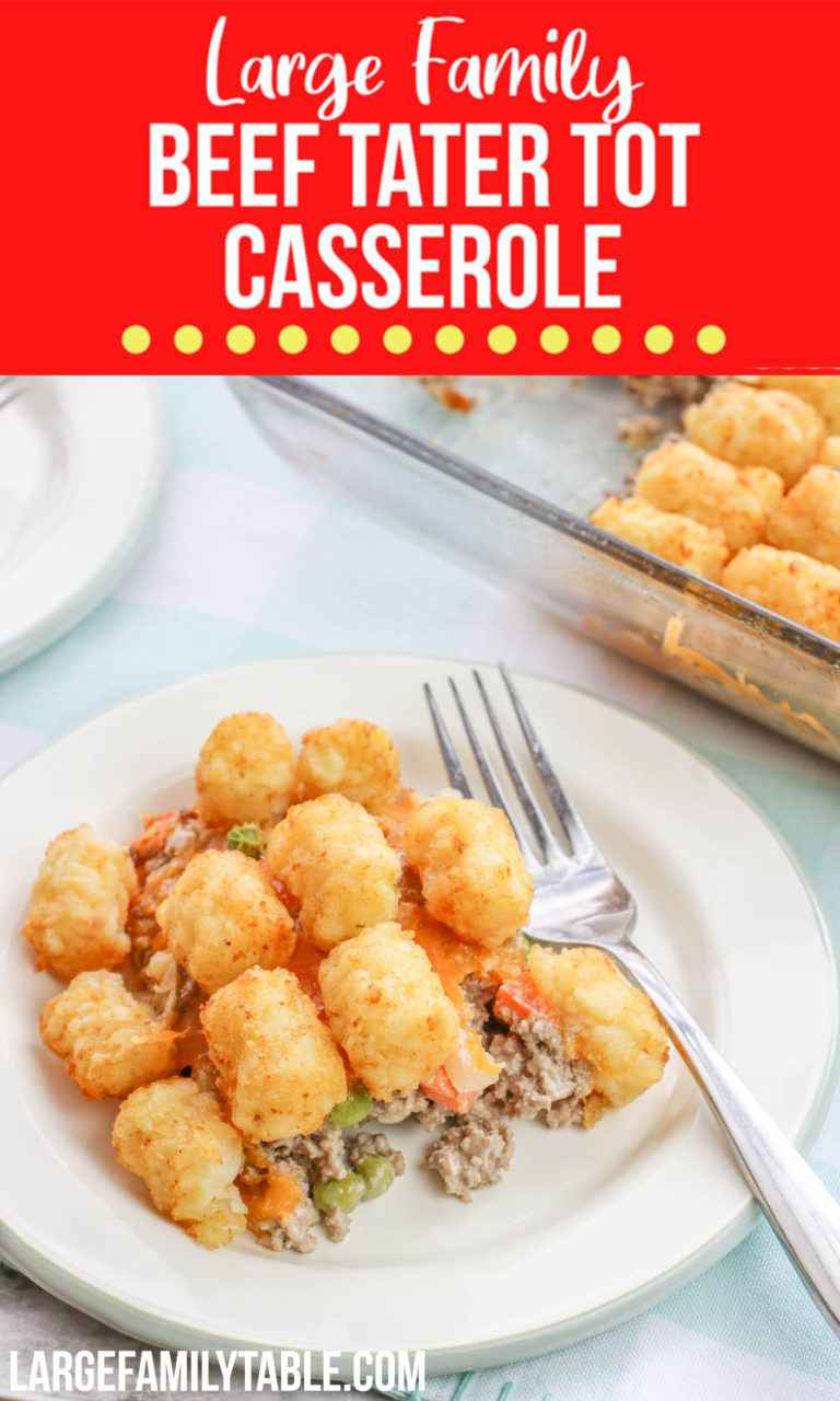 Large Family Beef Tater Tot Casserole Recipe