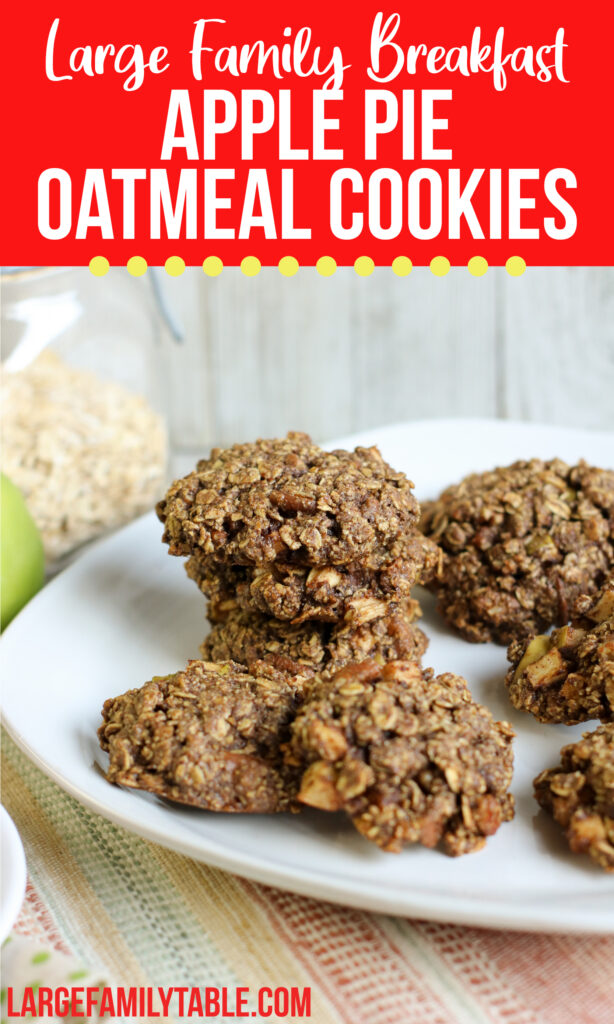 Apple Pie Oatmeal Breakfast Cookies | Large Family Dessert