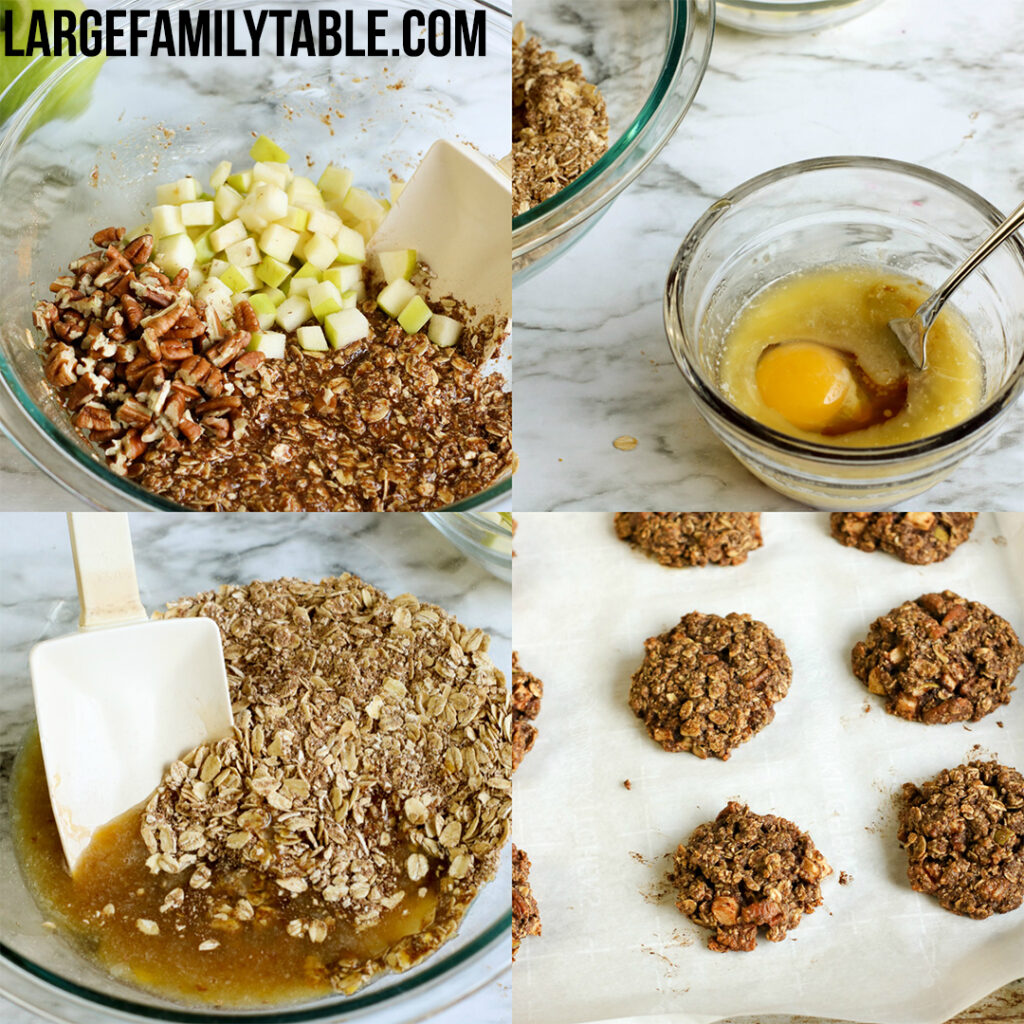 Apple Pie Oatmeal Breakfast Cookies | Large Family Dessert