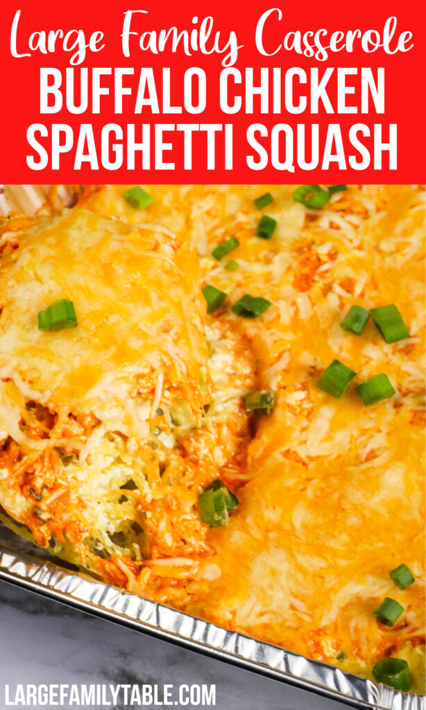 Buffalo Chicken Spaghetti Squash Casserole | Large Family Table Dinners