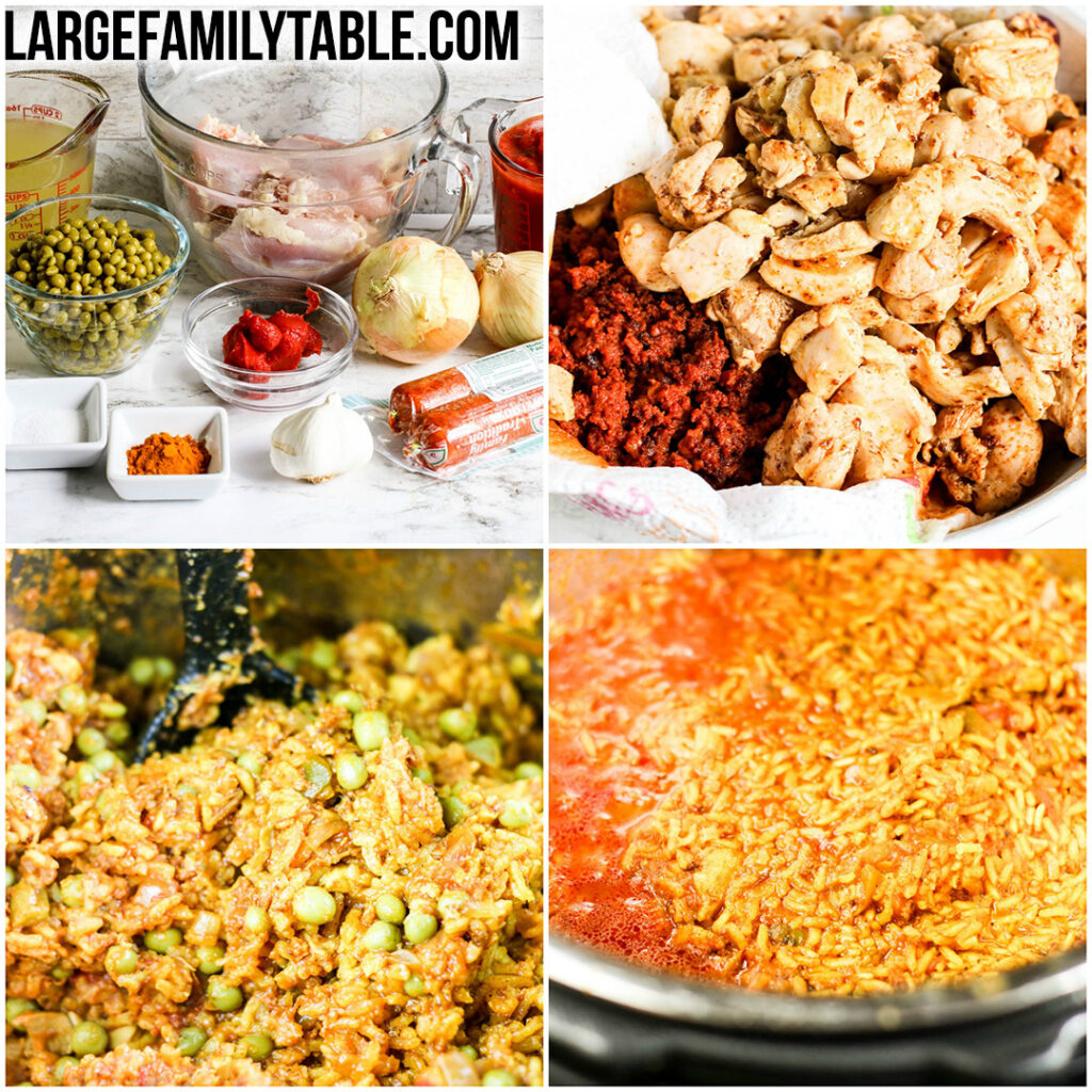 Large Family Instant Pot Chorizo and Chicken Paella | Dairy Free