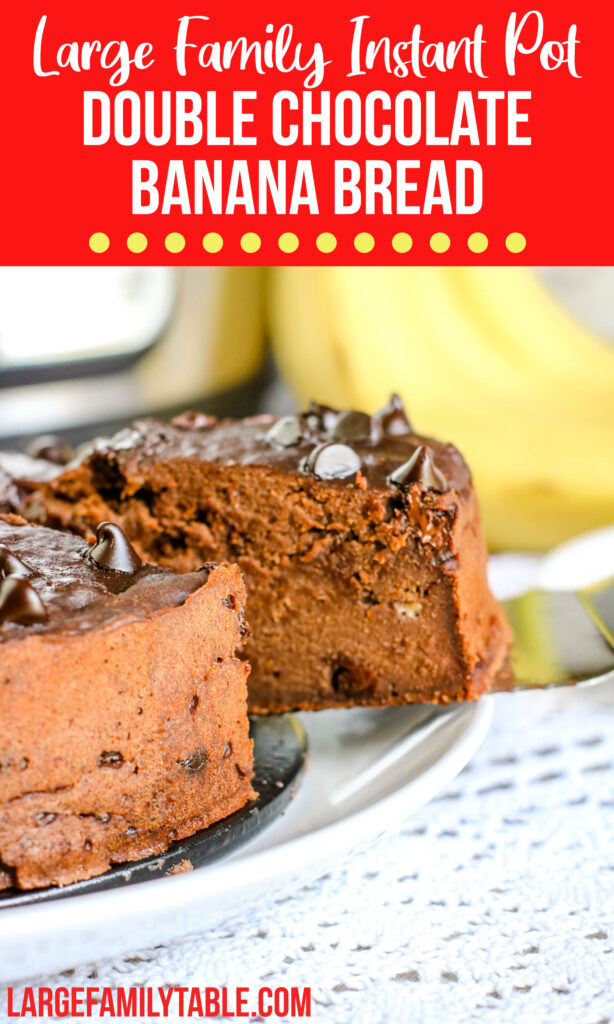 Large Family Instant Pot Double Chocolate Banana Bread | Large Family Baking