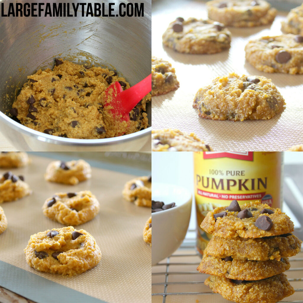 Keto Pumpkin Chocolate Chip Cookies | Large Family Baking