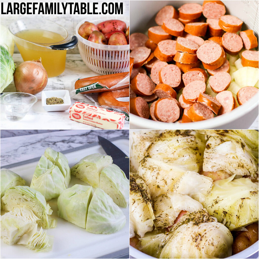 Instant Pot Sausage, Cabbage, and Potatoes | Large Family Table Dinner