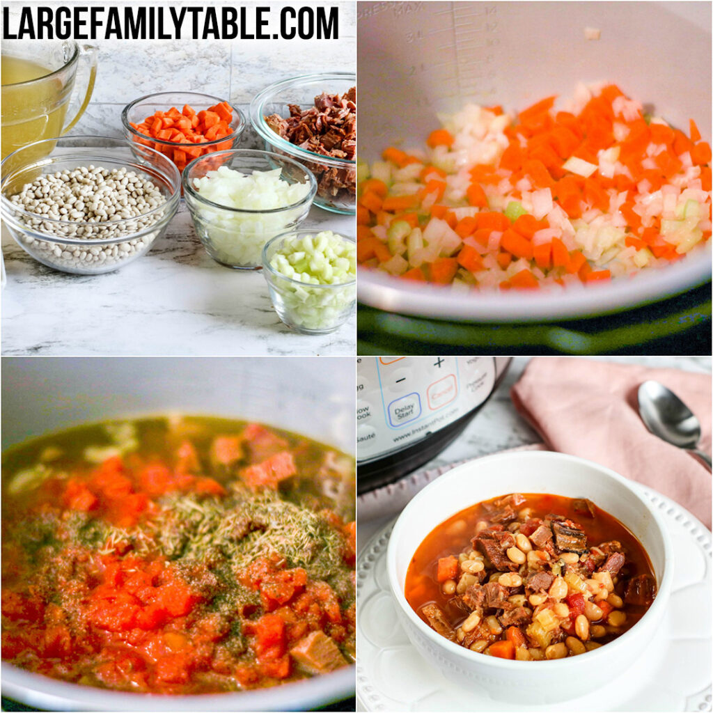 Instant Pot Navy Beans and Ham | Large Family Table Meals