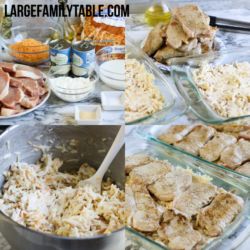  Large Family Pork Chop and Hashbrowns Casserole | Large Family Oven Recipes