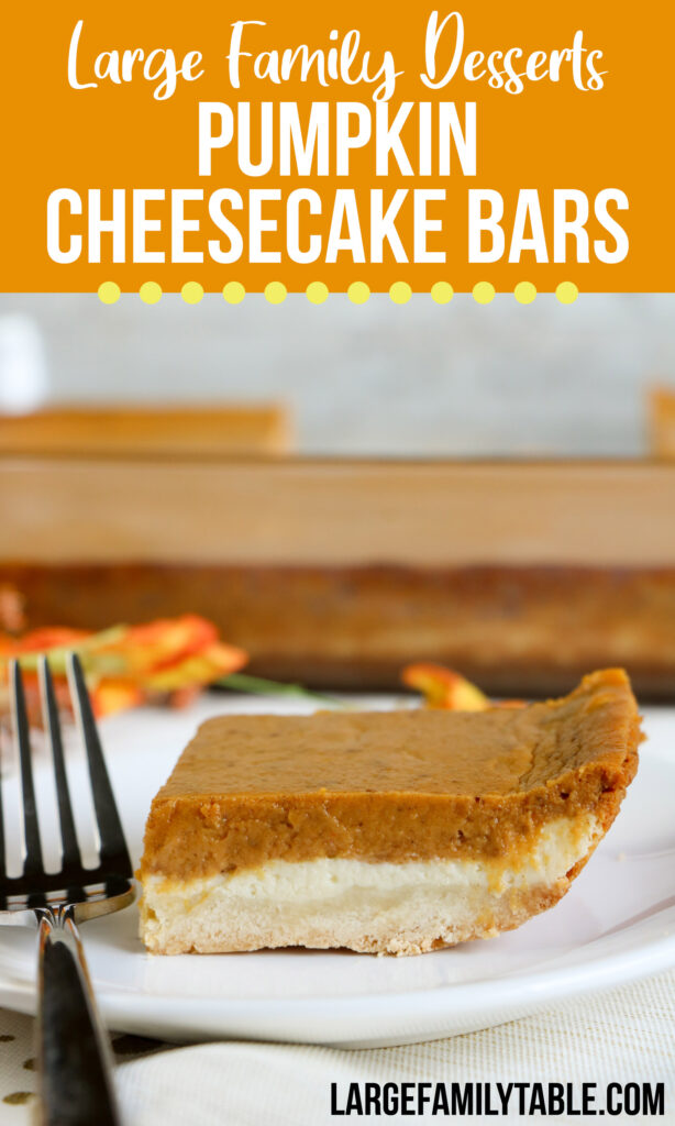 Pumpkin Cheesecake Bars | Large Family Fall Desserts
