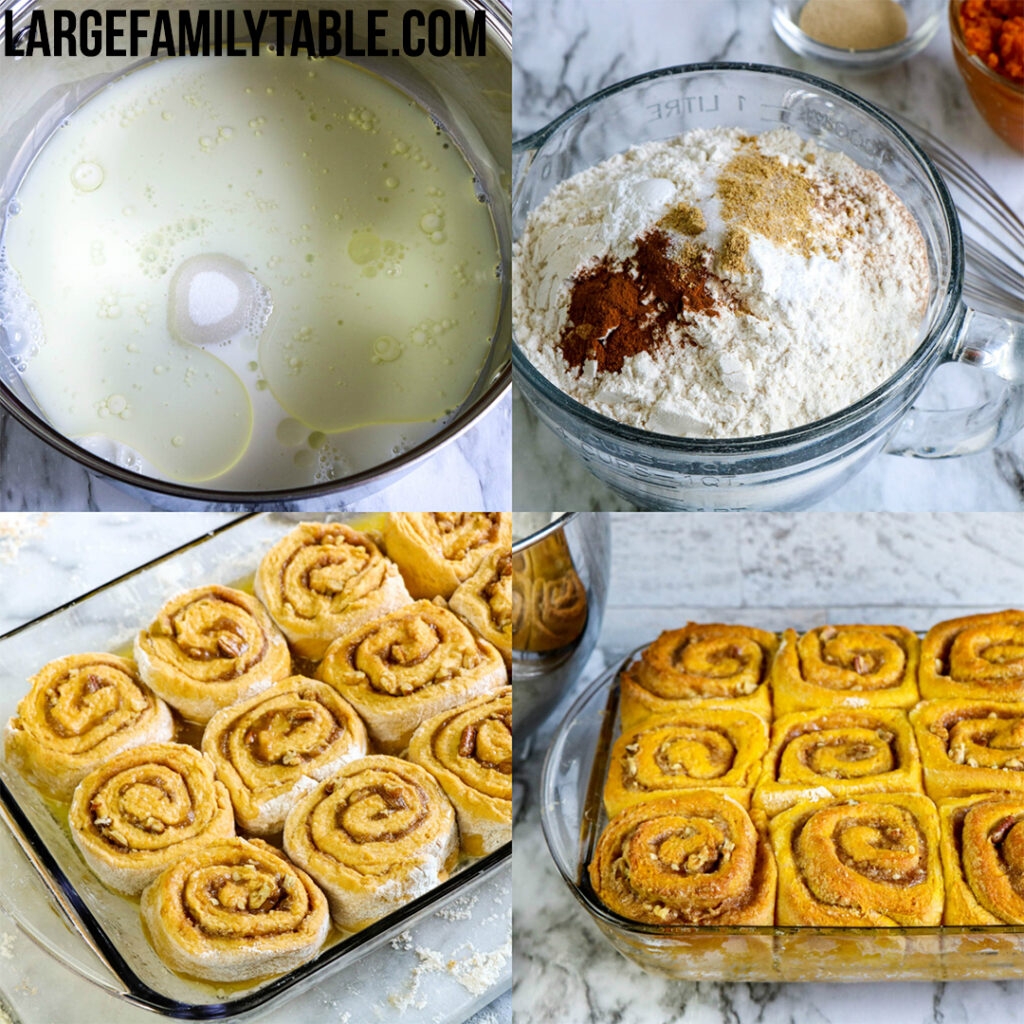 Pumpkin Cinnamon Rolls | Large Family Fall Baking