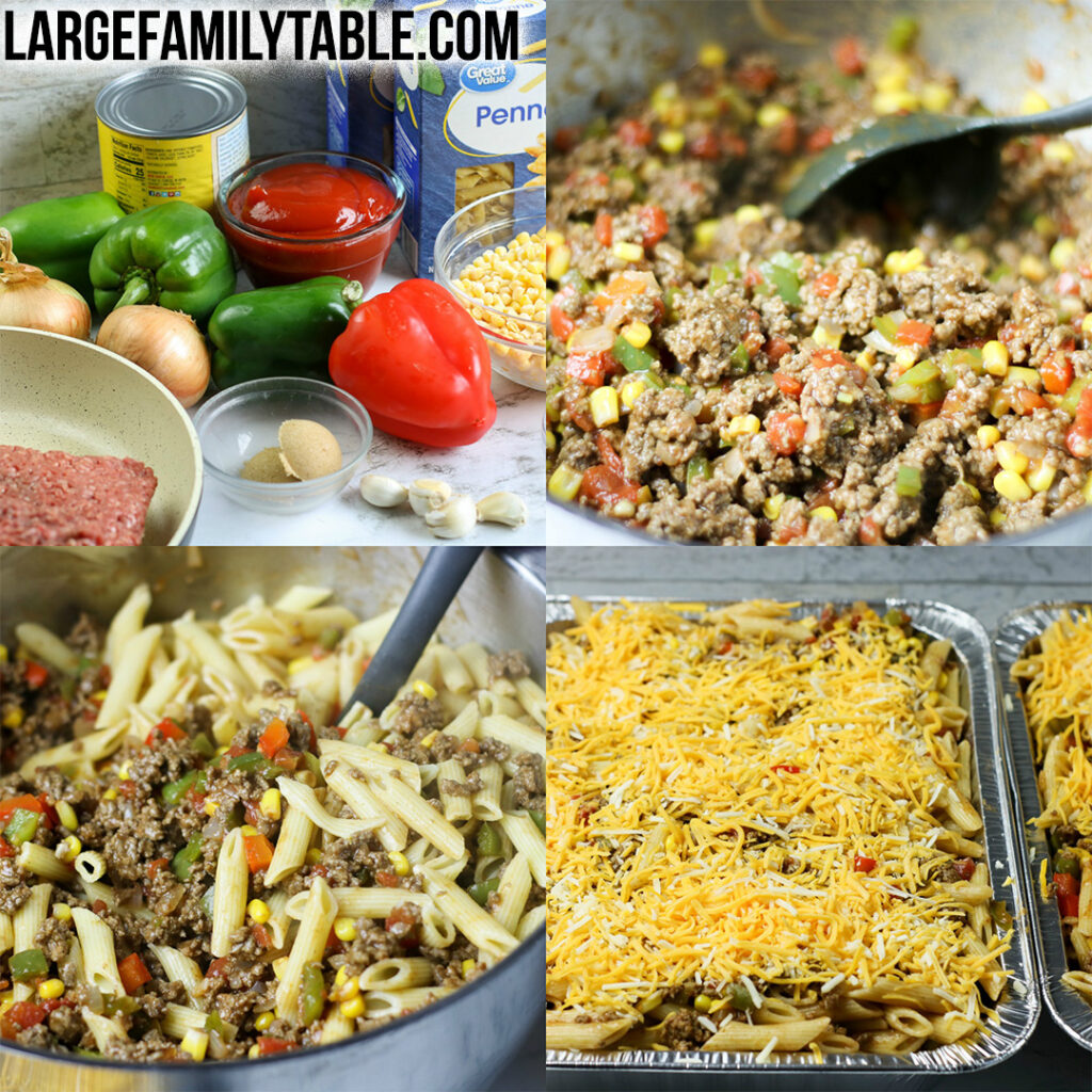  Sloppy Joe Casserole Freezer Meal | Large Family Meals