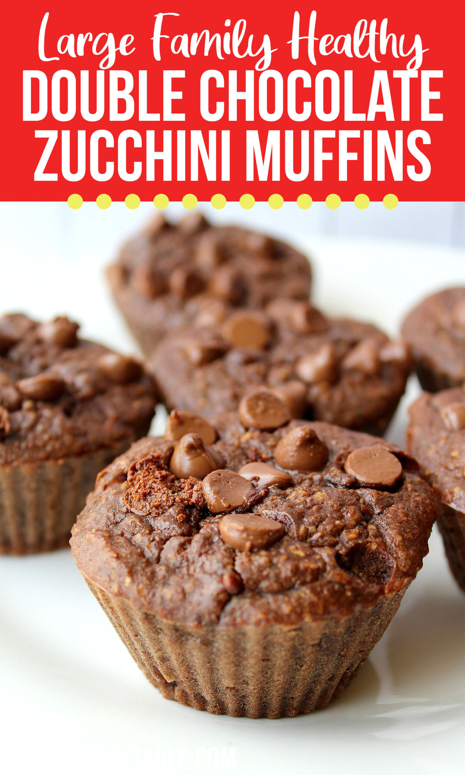 Healthy Double Chocolate Zucchini Muffins