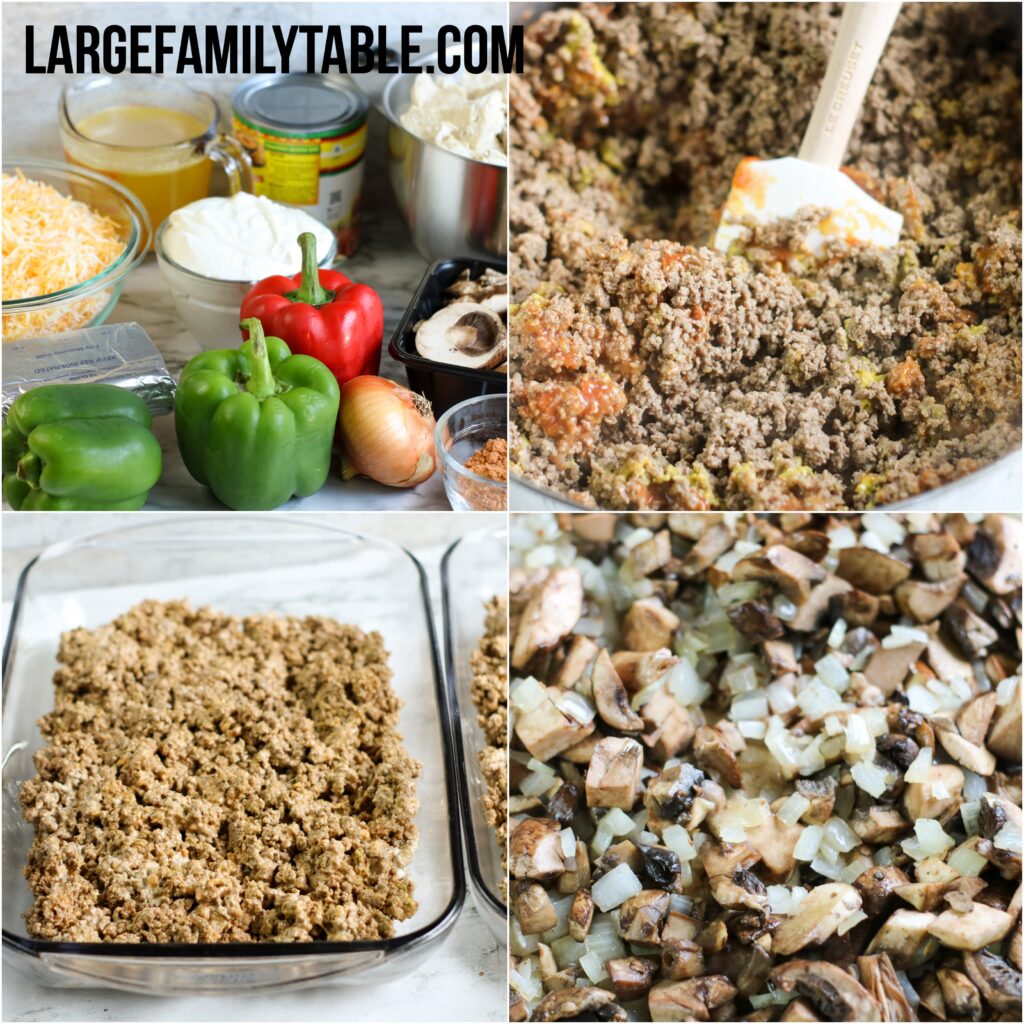 Low Carb Five Guys Cheeseburger Casserole | Freezer Meal Ideas for Large Families
