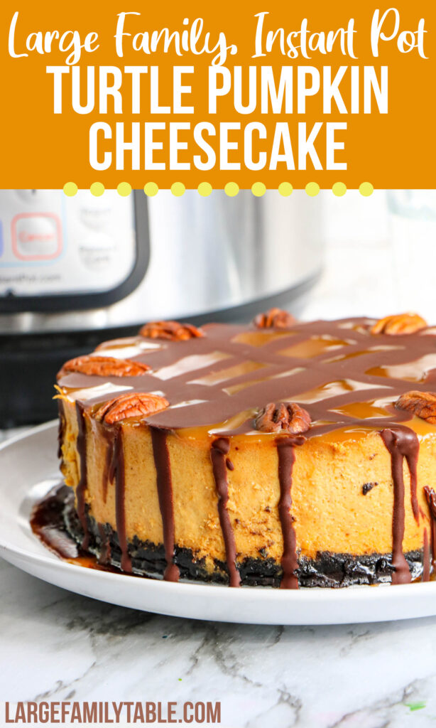 Large Family Instant Pot Turtle Pumpkin Cheesecake 