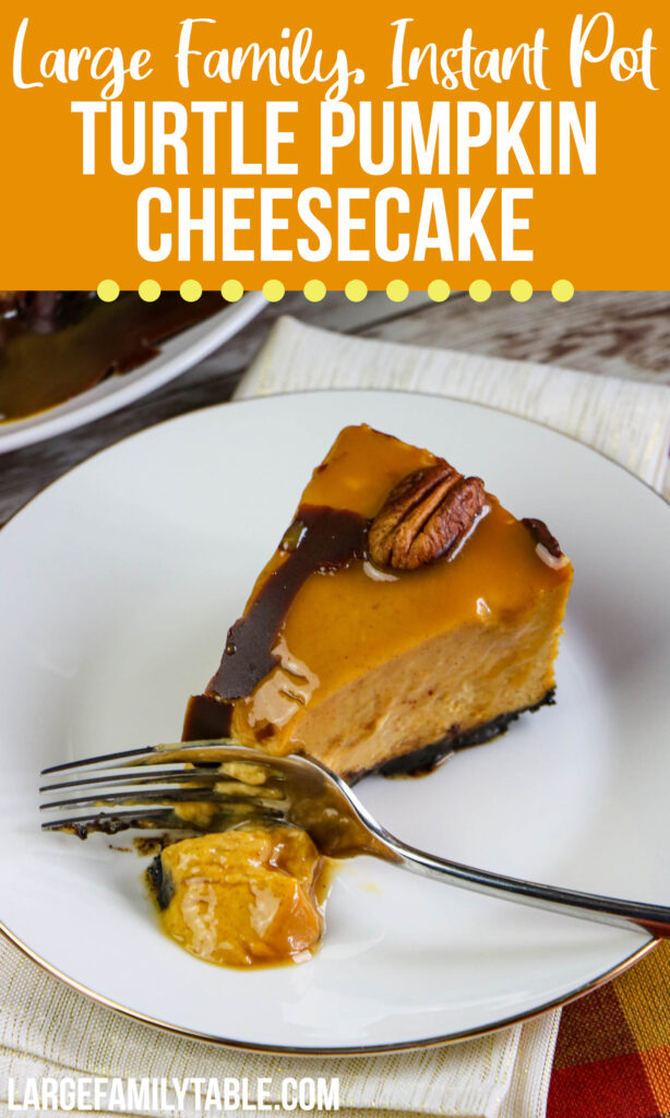 Large Family Instant Pot Turtle Pumpkin Cheesecake 