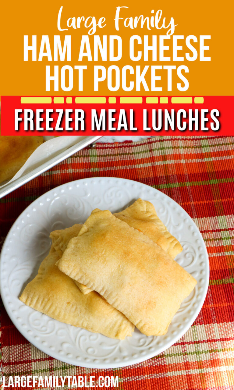 Large Family Ham and Cheese Hot Pockets Lunch Freezer Meals!