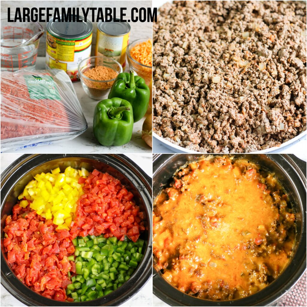 Large Family Low Carb Slow Cooker Beef Taco Casserole 