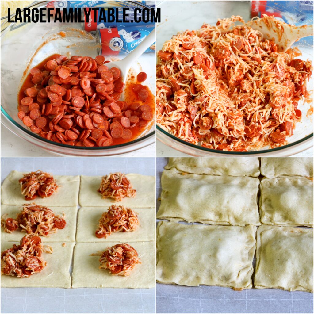 Large Family Pepperoni Pizza Hot-Pockets Freezer Meals | Big Family Lunch Ideas