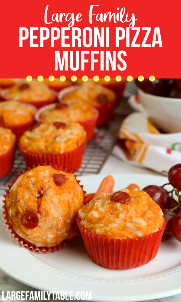 Pepperoni Pizza Muffins | Freezable Lunch Ideas for a Big Family