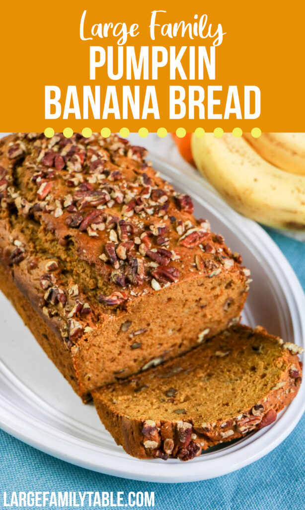 Pumpkin Banana Bread | Large Family Fall Baking, Dairy Free