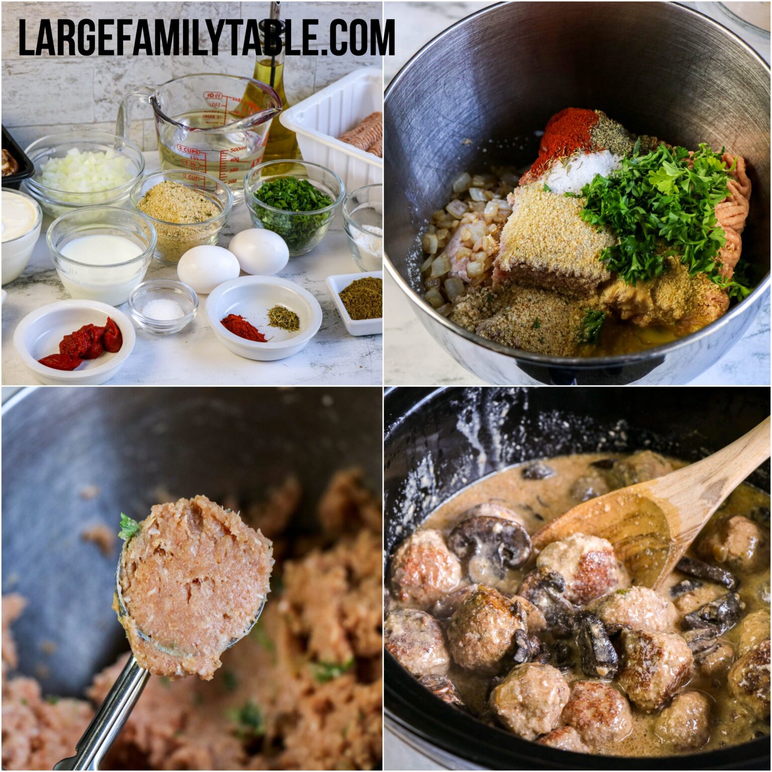 Big Family Slow Cooker Turkey Meatball Stroganoff Recipe Large Family