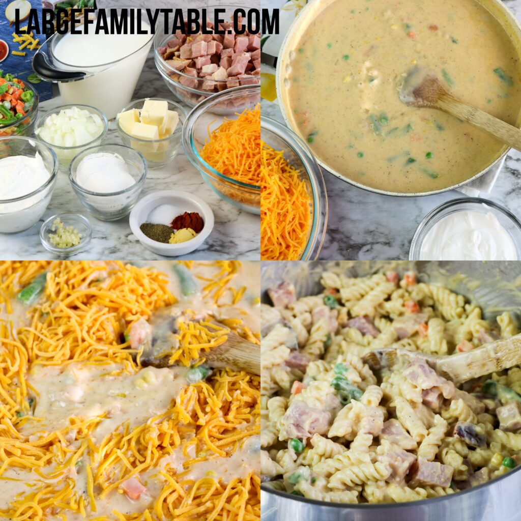 Large Family Make-Ahead Cheesy Ham and Pasta Casserole images