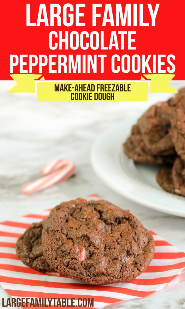 Big Family Chocolate Peppermint Cookies | Freezable and Make-Ahead Cookie Dough