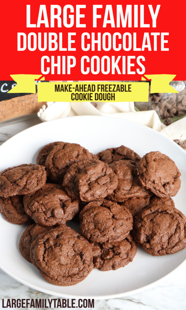 Large Family Double Chocolate Chip Cookies |  Freezable and Make-Ahead Cookie Dough
