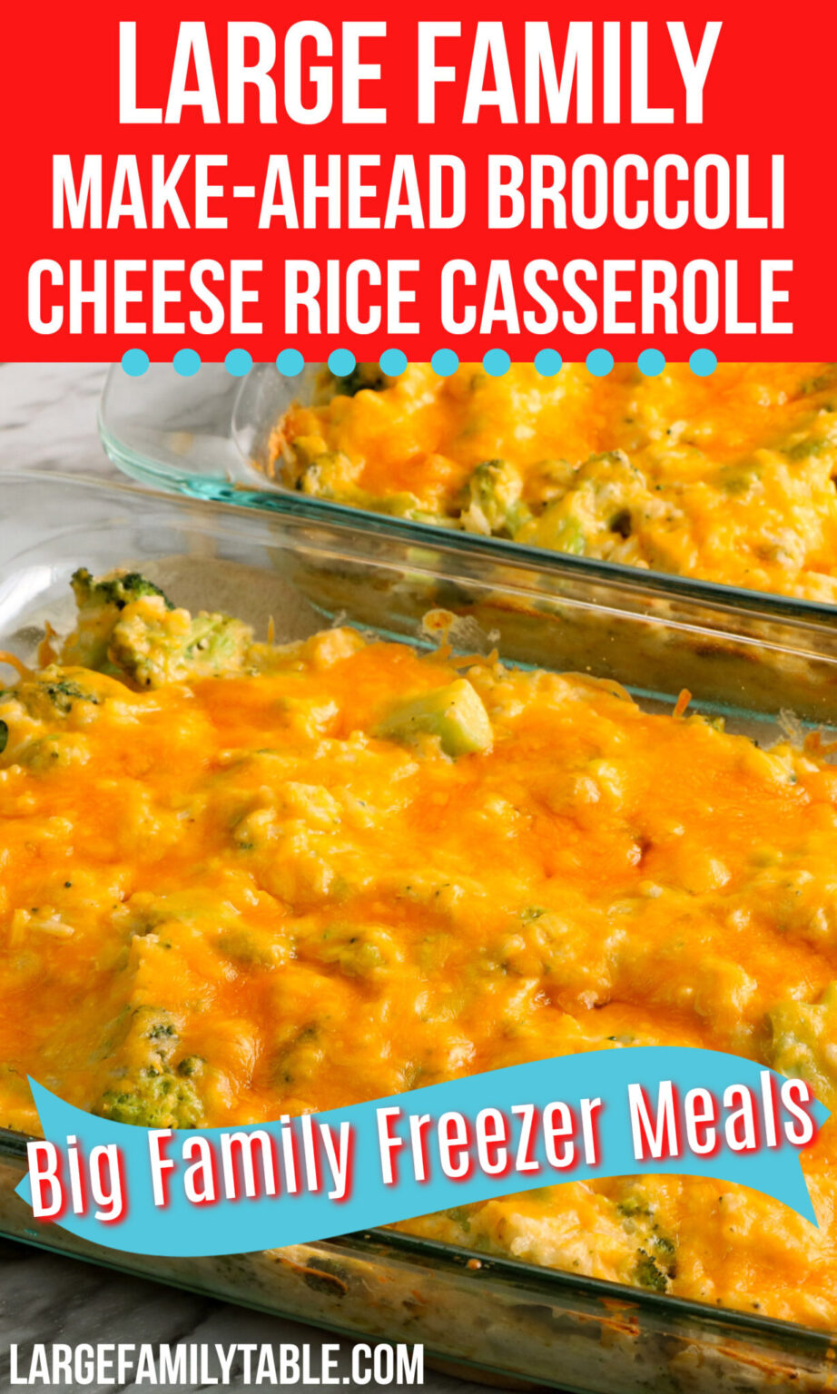 Freezer-Friendly Make-Ahead Broccoli Cheese Rice Casserole - Large