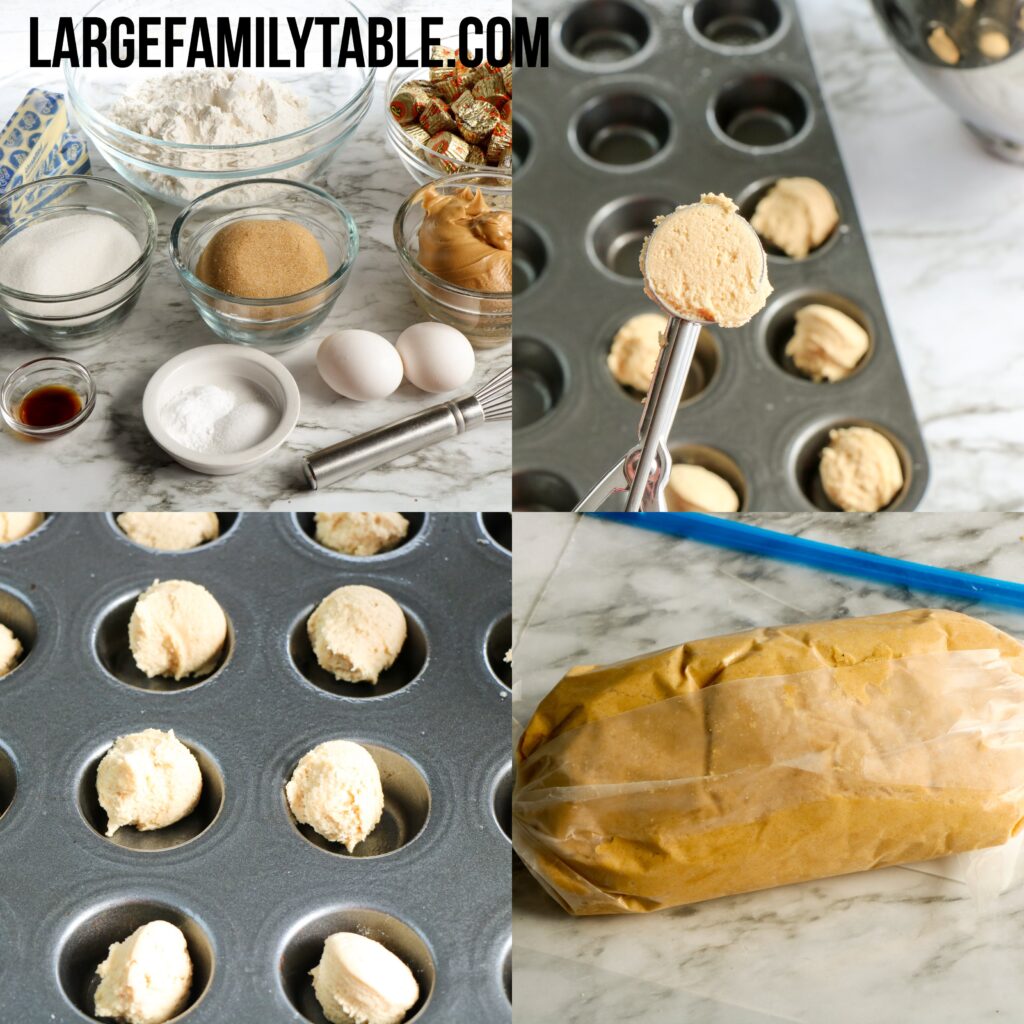 Peanut Butter Cup Blossoms | Large Family Cookies | Make Ahead Freezable Cookie Dough