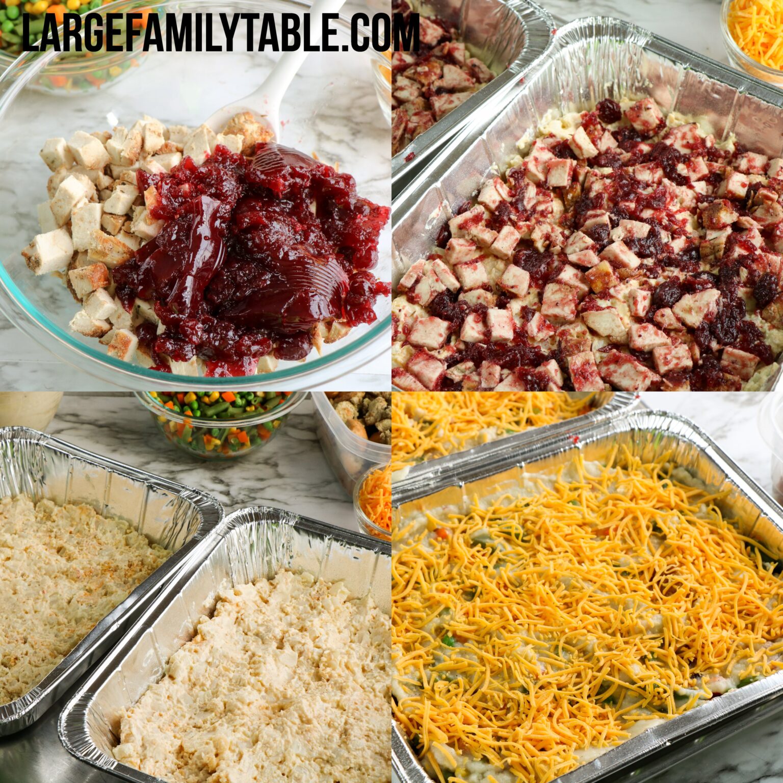 Large Family Turkey and Gravy Leftovers Casserole Bake Freezer Meals
