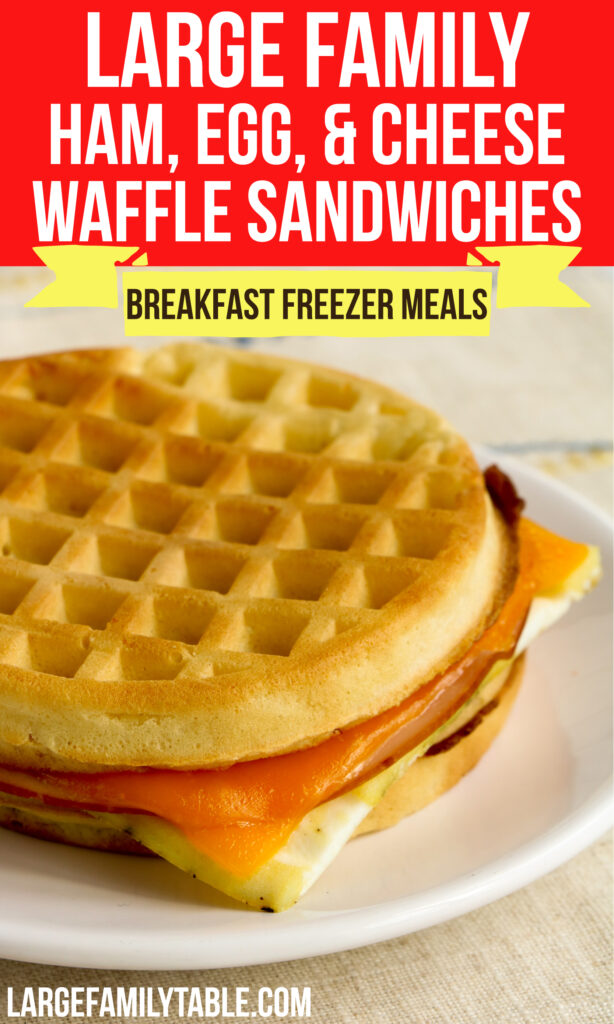 Large Family Ham Egg and Cheese Waffle Sandwiches