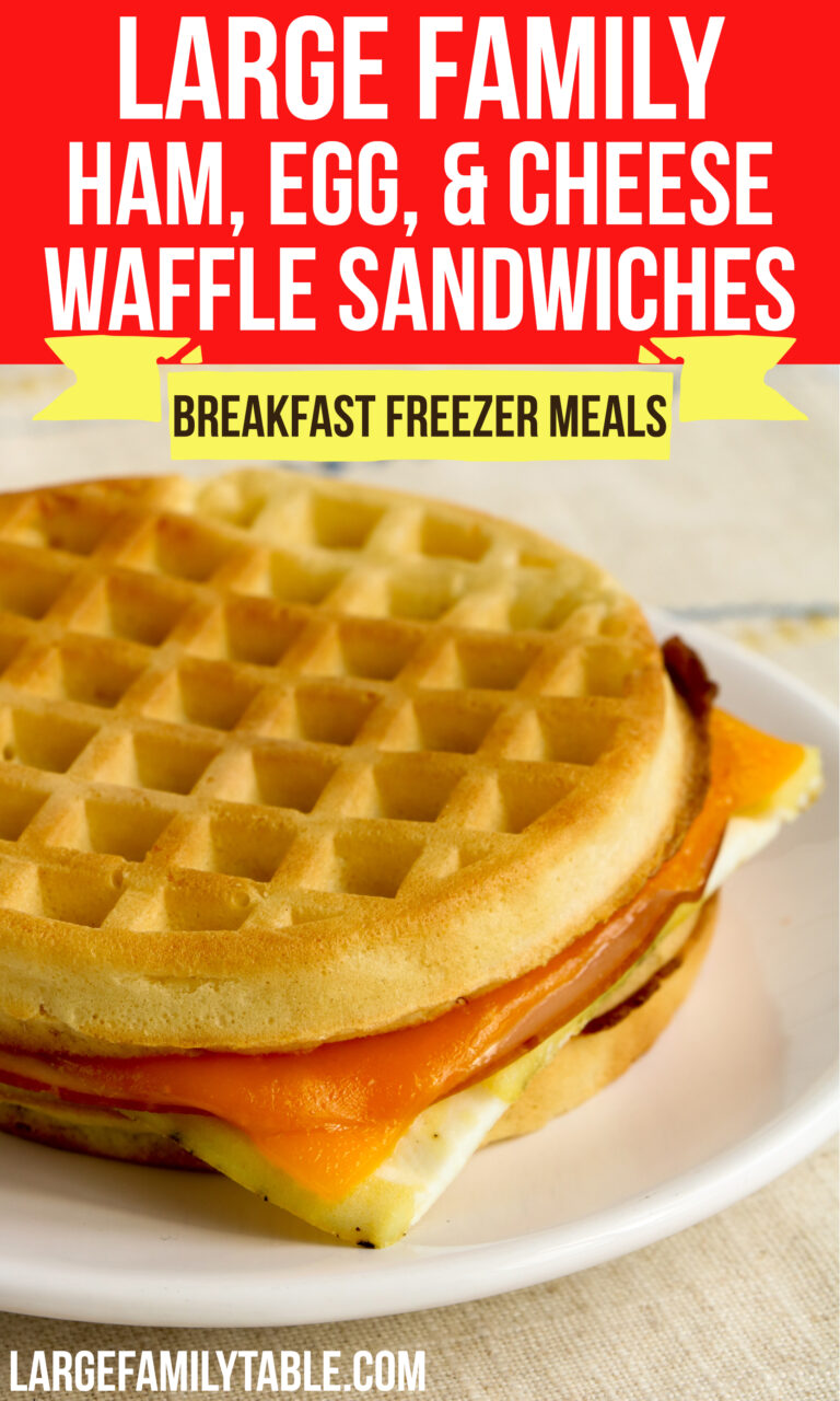 Large Family Ham Egg and Cheese Waffle Sandwiches