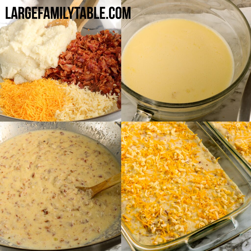 Large Family Bacon and Grits Casserole | Large Family Breakfast Freezer Meals