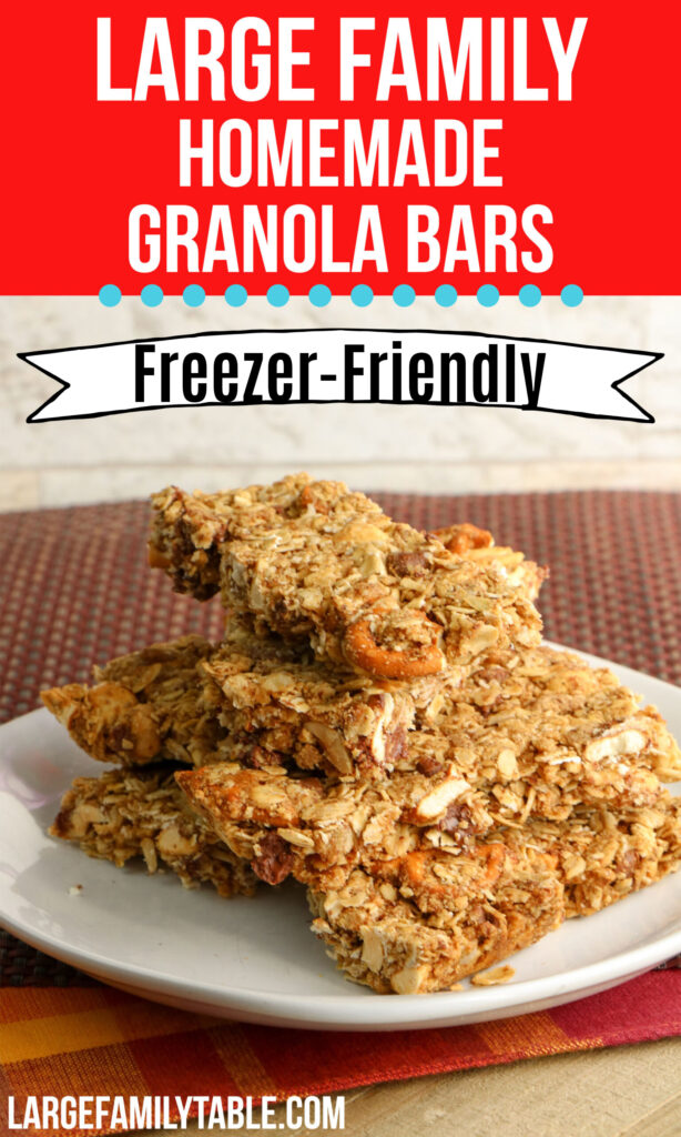Large Family Freezer Friendly Homemade Granola Bars | Large Family Freezer Meals
