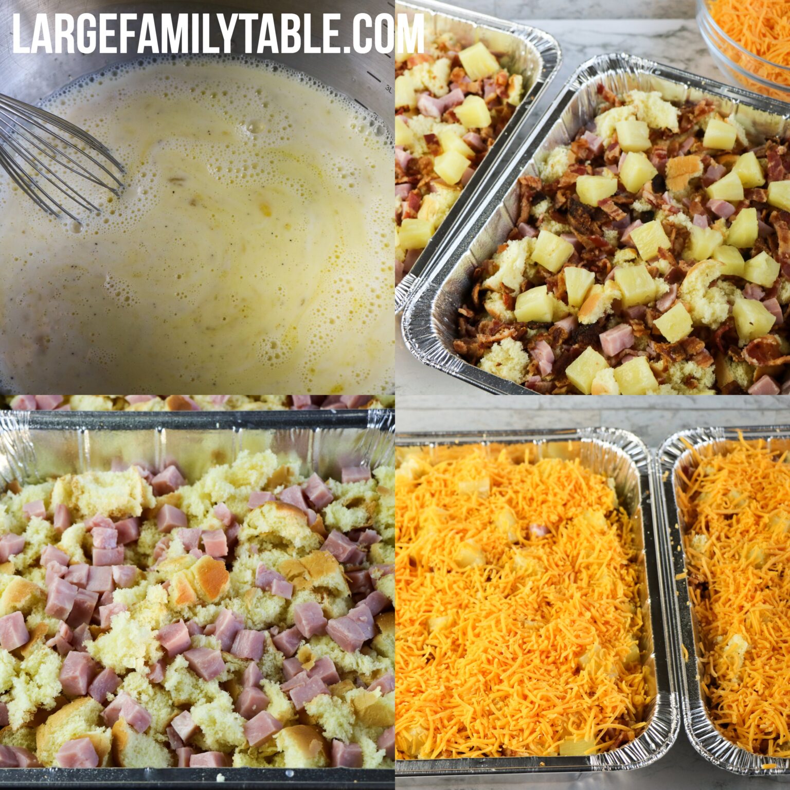 Large Family Hawaiian Bacon & Pineapple Breakfast Casserole Freezer