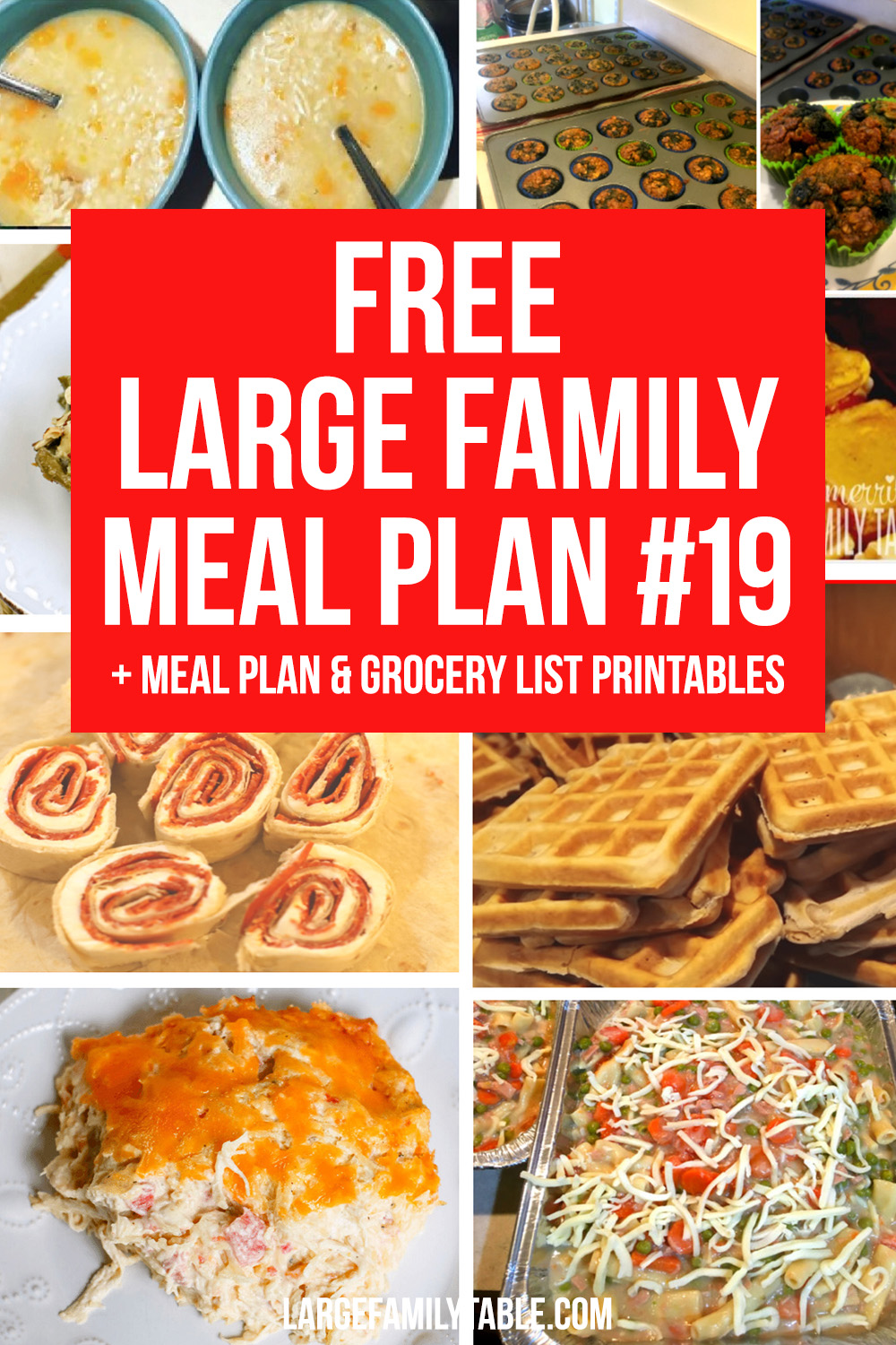 Week 19 Meal Plan for a Large Family on a Budget + FREE Grocery List and Planning Pack