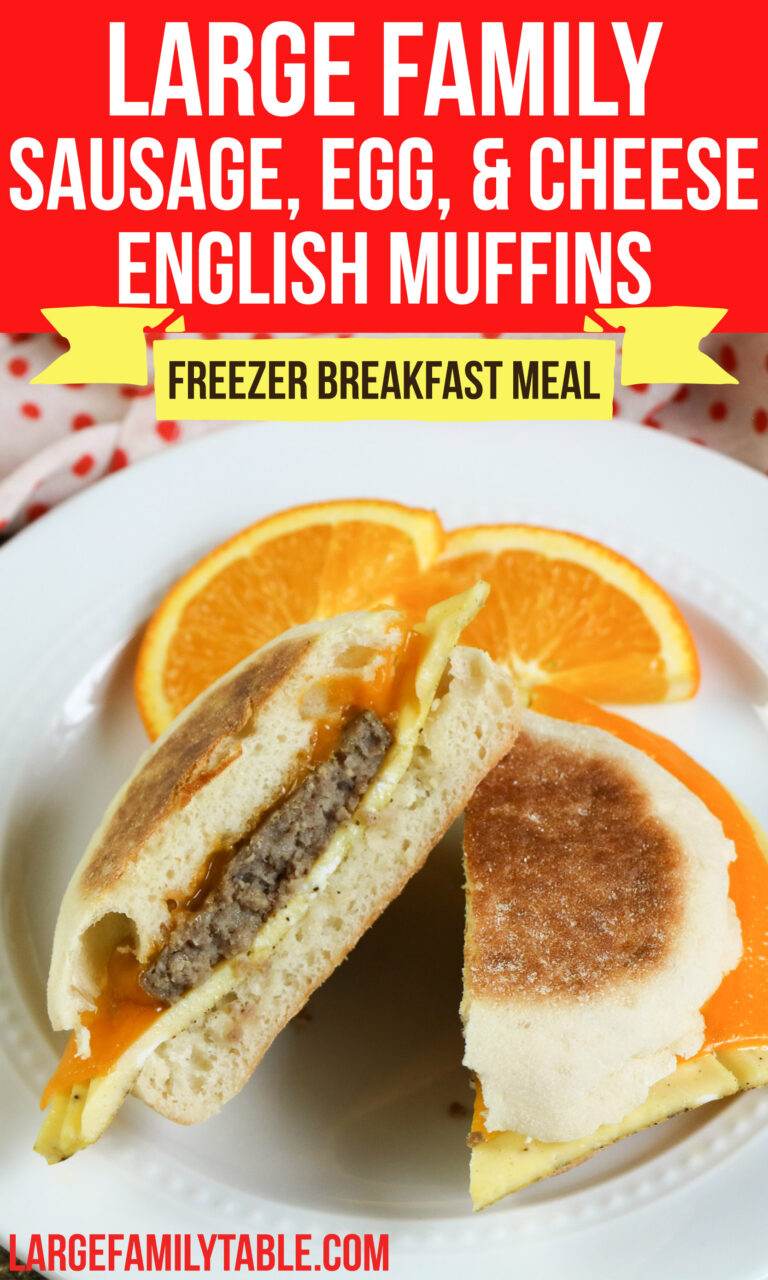 Large Family Sausage Egg and Cheese English Muffin