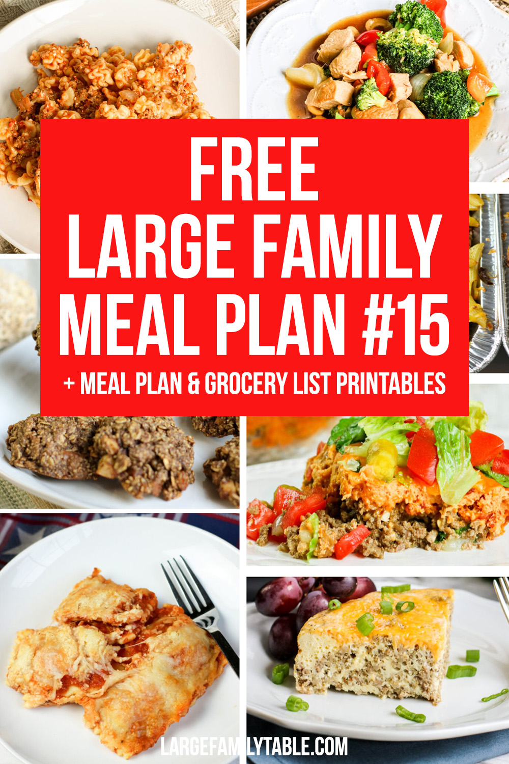 Large Family Meal Plan Week 15 + FREE Grocery List Printables | Meals on a Budget