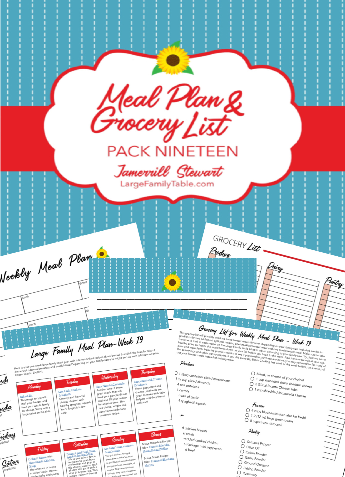 Week 19 Meal Plan for a Large Family on a Budget + FREE Grocery List ...